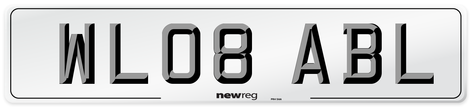 WL08 ABL Number Plate from New Reg